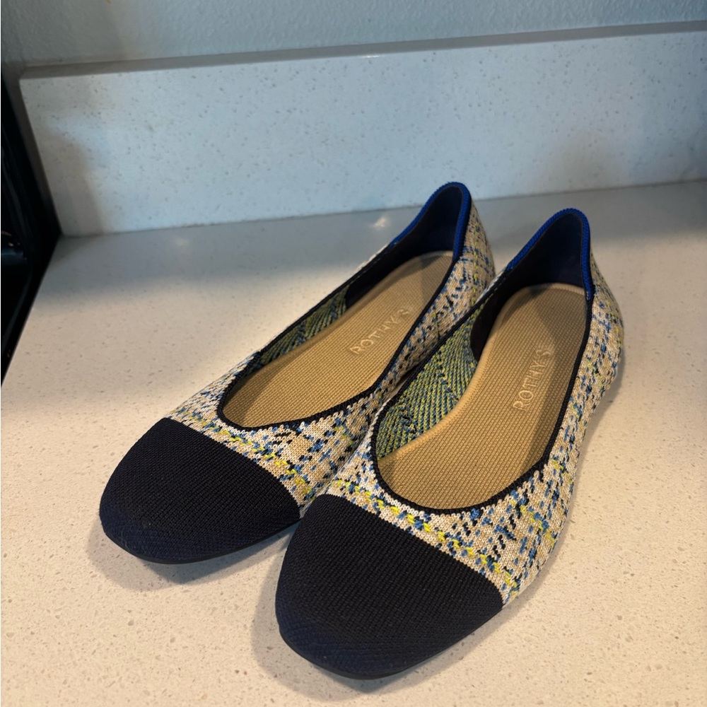 Rothys The Square Flat Spring Tweed Size 10